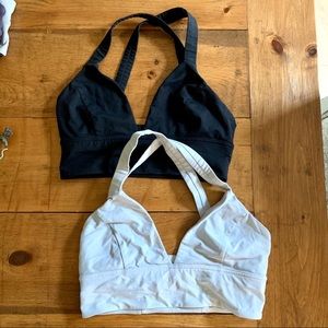 Lululemon black and white sports bras size 8